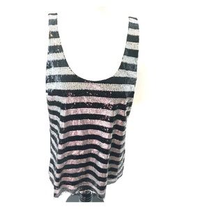 Minuet black and silver top size medium